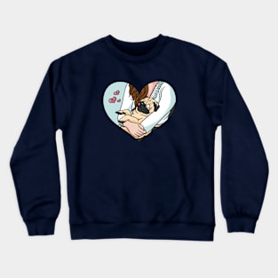 Cute Cartoon Pug // Pug Lover Crewneck Sweatshirt